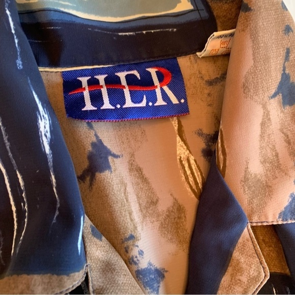 Vintage HER patterned womanβs blouse size Medium - Picture 8 of 13